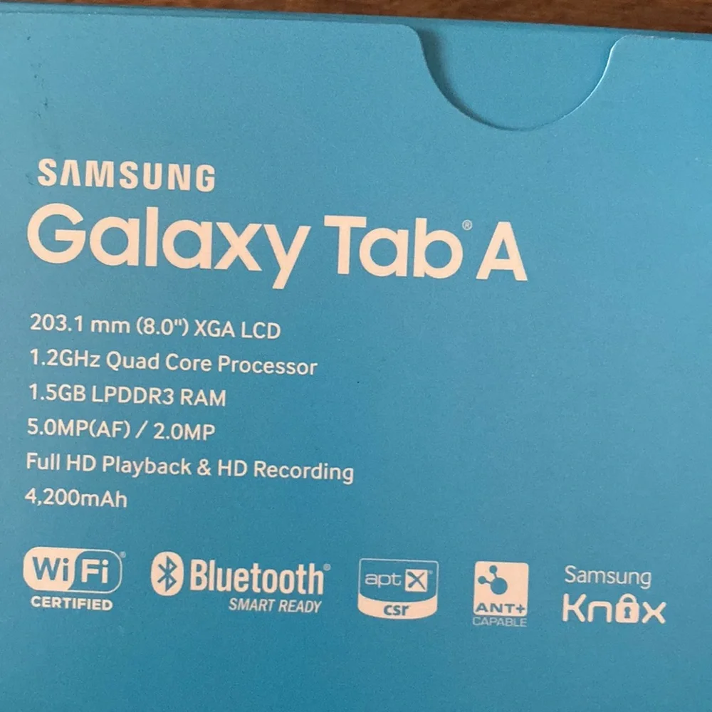 Samsung Galaxy Tab A box opened